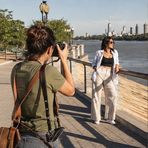 Sesión de fotografía en la costanera